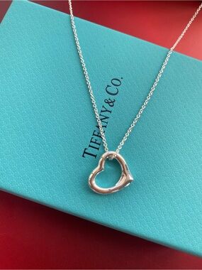 Tiffany & Co. Open Heart Pendant Necklace - Silver